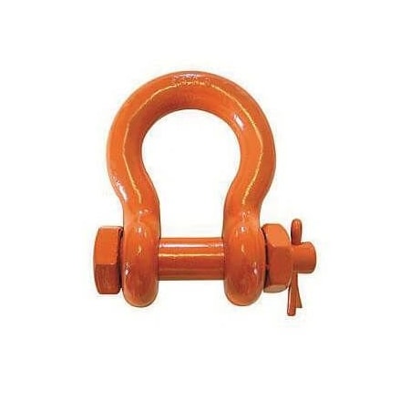 Anchor Shackle, 26 Ton Load, 716 In, 12 In BoltNutCotter Pin, Orange Powder Coated